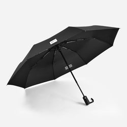 Auto open close designer customize logo print double layer 3 fold windproof promotional fold umbrella