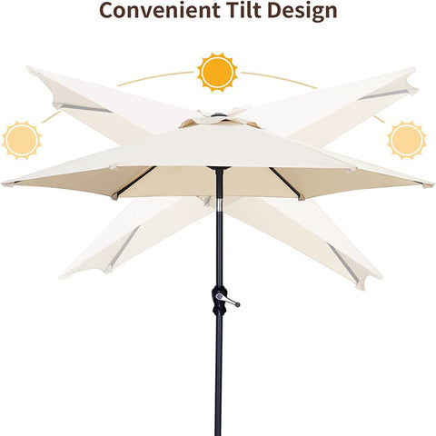 7.5FT Patio Umbrella Outdoor for Garden Beach Umbrella with Push Button Tilt