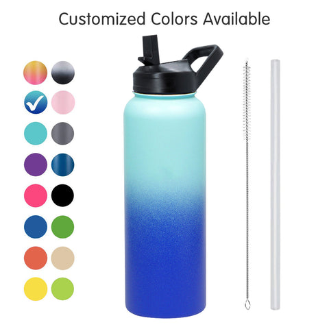 Custom Metal Wide Mouth Water Bottle Insulated Double Wall Stainless Steel Water Bottle