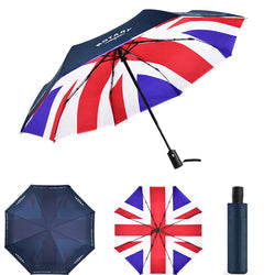 Auto open close designer customize logo print double layer 3 fold windproof promotional fold umbrella