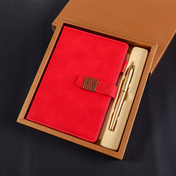 Advertising gift Items Red Notebook Stationery Pen Corporate Promotional Business Gift Set luxury for ladies women