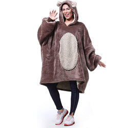 Soft warm portable travel blanket sweatshirt pillow custom print wearable sherpa hoodie blanket