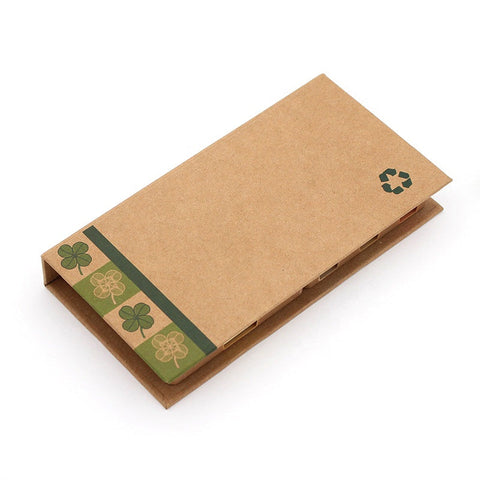 Business gift desktop cube post cute ruler cut custom logo eco customized kraft paper sticky notes box set