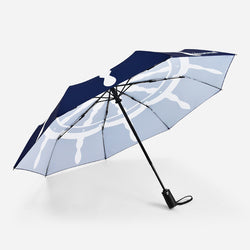 Auto open close designer customize logo print double layer 3 fold windproof promotional fold umbrella