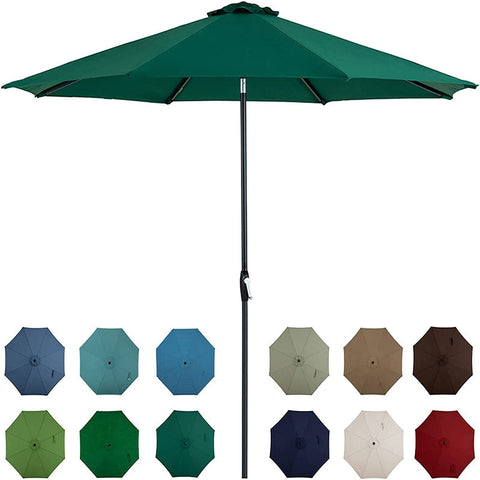 10 FT Patio Umbrella Outdoor Table Market for Garden Beach Umbrella With Auto Push Button Tilt