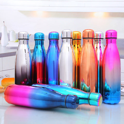 500ml  Vacuum Insulated Travel Water Bottle Leak-Proof Double Walled Cola Shape Stainless Steel Water Bottle