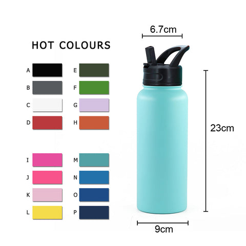 Custom Metal Wide Mouth Water Bottle Insulated Double Wall Stainless Steel Water Bottle