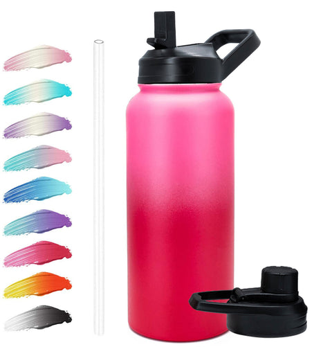 Custom Metal Wide Mouth Water Bottle Insulated Double Wall Stainless Steel Water Bottle