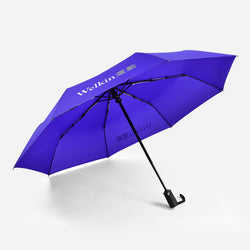 Auto open close designer customize logo print double layer 3 fold windproof promotional fold umbrella