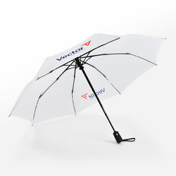 Auto open close designer customize logo print double layer 3 fold windproof promotional fold umbrella