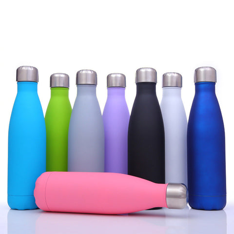 500ml  Vacuum Insulated Travel Water Bottle Leak-Proof Double Walled Cola Shape Stainless Steel Water Bottle