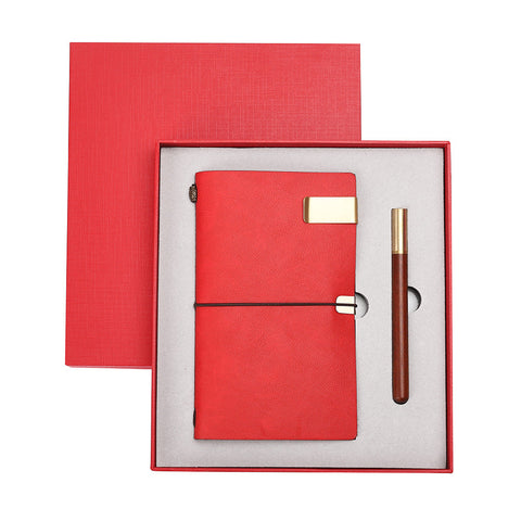 Advertising gift Items Red Notebook Stationery Pen Corporate Promotional Business Gift Set luxury for ladies women