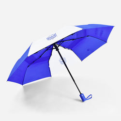 Auto open close designer customize logo print double layer 3 fold windproof promotional fold umbrella