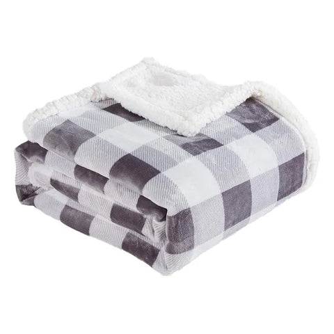 Plaid super soft custom printing sublimation blanket sherpa flannel fleece blanket