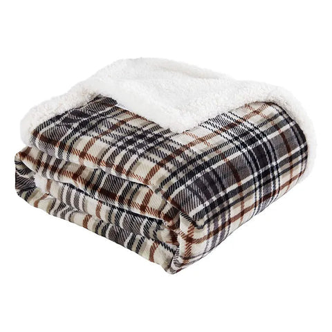 Plaid super soft custom printing sublimation blanket sherpa flannel fleece blanket