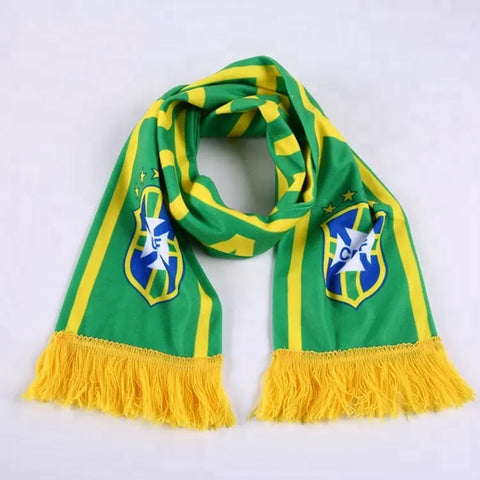 Custom logo Scarves 100% Polyester/Knitted Polyester/Satin/Fleece Embroidery Football Scarf