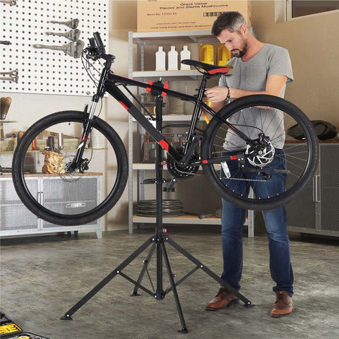 Quick Release Bike Repair Stand Steel Stable with Tool Tray